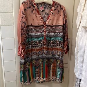 Johnny Was silk tunic xs